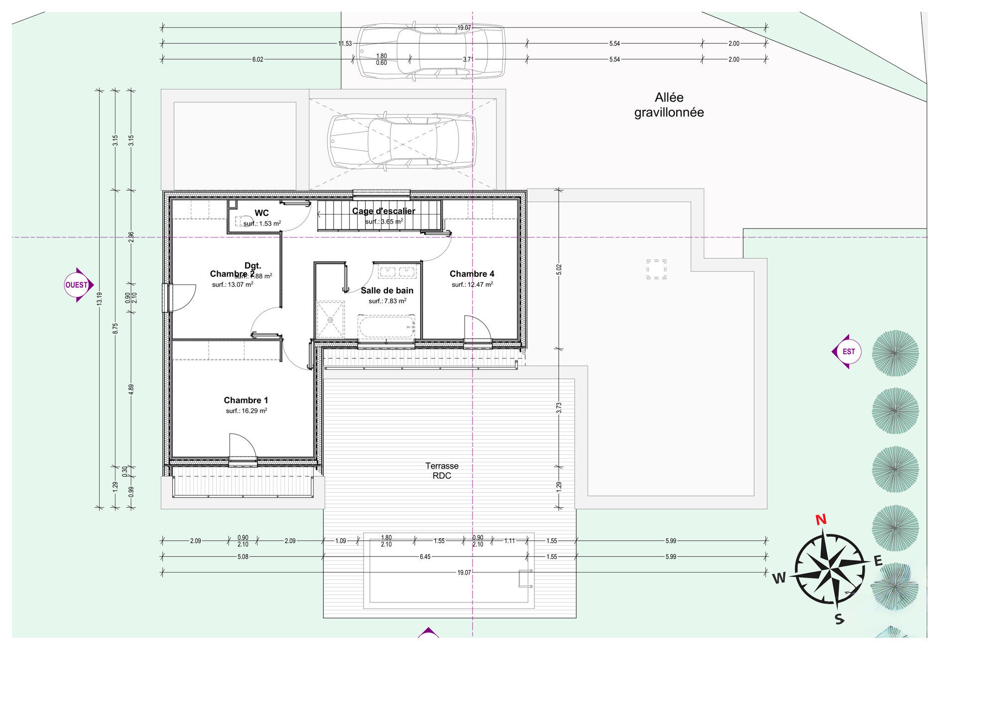 Plan du premier étage
